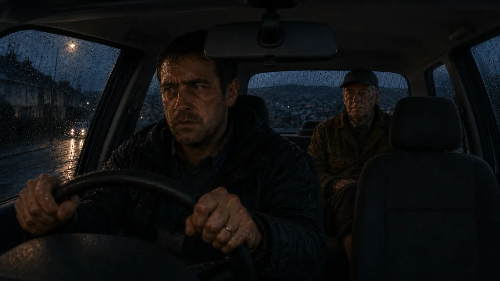 Gareth giving Mr. Hopkins a lift.